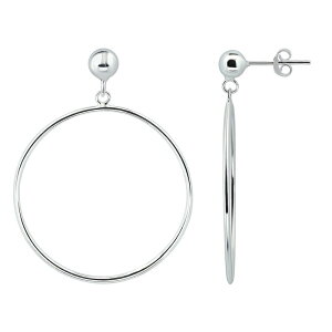 yz Aleure Precioso fB[X sAXECO ANZT[ Aleure Precioso 30 mm Open Circle Drop Earrings Silver Tone
