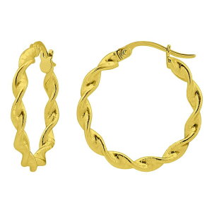 Aleure Precioso ���f�B�[�X �A�N�Z�T���[ �s�A�X�E�C�������O Aleure Precioso Sterling Silver Twist Hoop Earrings Gold Tone �S�[���h