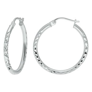 yz Aleure Precioso fB[X sAXECO ANZT[ Aleure Precioso Sterling Silver Textured Hoop Earrings Sterling Silver