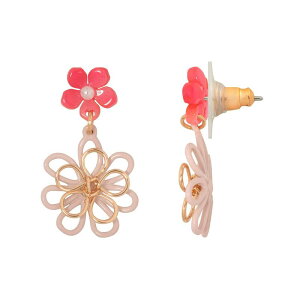 LC Lauren Conrad fB[X ANZT[ sAXECO t[ t[ LC Lauren Conrad Simulated Pearl Wire Floral Double Drop Earrings Pink sN