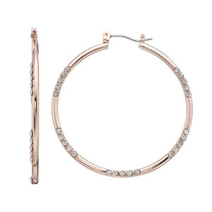 ���F���E�H�� ���f�B�[�X �A�N�Z�T���[ �s�A�X�E�C�������O Simply Vera Wang Rose Gold Tone Simulated Crystal Hoop Earrings Rosetone �S�[���h