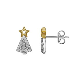 プリムローズ レディース アクセサリー ピアス・イヤリング PRIMROSE Two Tone Sterling Silver Cubic Zirconia Christmas Tree Stud Earringsterling Yellow Gold イエロー