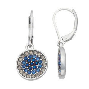 ���F���E�H�� ���f�B�[�X �A�N�Z�T���[ �s�A�X�E�C�������O Simply Vera Wang Silver Tone Clear & Blue Simulated Crystal Disc Drop Earrings Blue �u���[