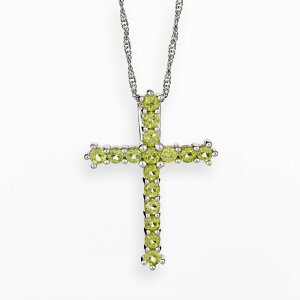 yz Celebration Gems fB[X lbNXE`[J[Ey_ggbv ANZT[ Celebration Gems Sterling Silver Peridot Cross Pendant Green