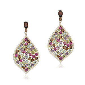 Aufbh fB[X ANZT[ sAXECO Unbranded 18k Gold over Sterling Silver Cubic Zirconia Drop Earrings Gold Tone Multi S[h