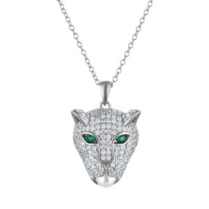 yz Aufbh fB[X lbNXE`[J[Ey_ggbv ANZT[ Sterling Silver Cubic Zirconia Panther Necklace Sterling Silver