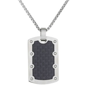 yz NX fB[X lbNXE`[J[Ey_ggbv ANZT[ Men's LYNX Stainless Steel Riveted Dog Tag Pendant Necklace Stainless