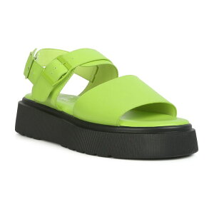 �����h�����O ���f�B�[�X �V���[�Y �T���_�� �v���b�g�t�H�[�� London Ragladen Pin Buckle Women's Platform Sandals Green �O���[��