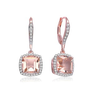 yz Aufbh fB[X sAXECO ANZT[ 18k Rose Gold over Sterling Silver Cubic Zirconia Drop Earrings Rose Tone