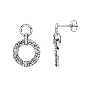 Aufbh fB[X ANZT[ sAXECO Unbranded Sterling Silver Cubic Zirconia Circle Drop Earringsterling Vo[