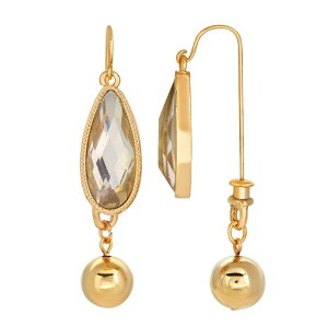 1928 ���f�B�[�X �A�N�Z�T���[ �s�A�X�E�C�������O 1928 Gold Tone Simulated Crystal Teardrop Front-Back Earrings Beige �x�[�W��