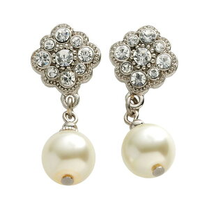 1928 ���f�B�[�X �A�N�Z�T���[ �s�A�X�E�C�������O 1928R Silver-Tone Simulated Crystal & Simulated Pearl Drop Earringsilver Tone �V���o�[