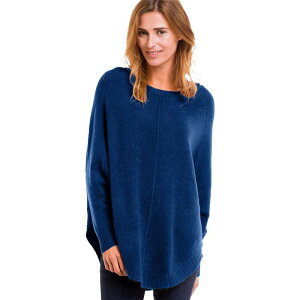Ellos ���f�B�[�X �A�E�^�[ �j�b�g�E�Z�[�^�[ �v���X�T�C�Y Ellos Women's Plusize Poncho Sweater Evening Blue �u���[
