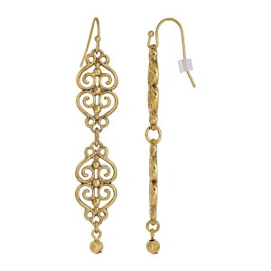 1928 fB[X ANZT[ sAXECO 1928 Gold Tone Filigree Wire Drop Earrings Gold Tone S[h