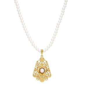 yz 1928 fB[X lbNXE`[J[Ey_ggbv ANZT[ 1928 Gold Tone Simulated Pearl Filigree Drop Necklace White