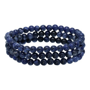 Aleure Precioso ���f�B�[�X �A�N�Z�T���[ �u���X���b�g�E�o���O���E�A���N���b�g Aleure Precioso Beaded 3-Row Stretch Bracelet Sodalite