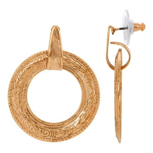 1928 fB[X ANZT[ sAXECO 1928 Etched Open Circle Drop Earrings Yellow CG[