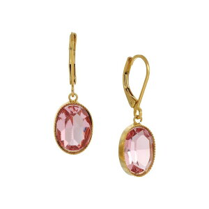1928 ���f�B�[�X �A�N�Z�T���[ �s�A�X�E�C�������O 1928 Gold Tone Pink Crystal Oval Drop Earrings Pink �s���N