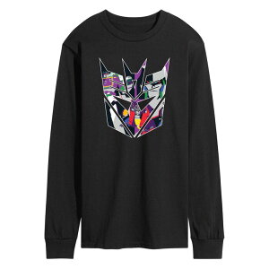�A�j���L�����N�^�[ �����Y �g�b�v�X T�V���c ���S �O���t�B�b�N Licensed Character Men's Transformers Decepticon Logo Long Sleeve Graphic Tee Black �u���b�N