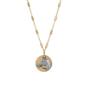 1928 fB[X ANZT[ lbNXE`[J[Ey_ggbv [X 1928 Two-Tone Horse Head Pendant Necklace Multi }`J[