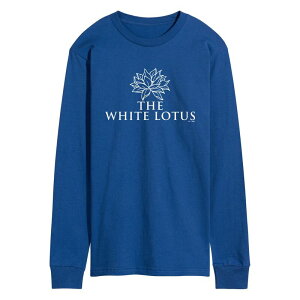 �A�j���L�����N�^�[ �����Y �g�b�v�X T�V���c ���S �O���t�B�b�N Licensed Character Men's White Lotus Logo Long Sleeve Graphic Tee Blue �u���[