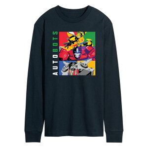 �A�j���L�����N�^�[ �����Y �g�b�v�X T�V���c �O���t�B�b�N Licensed Character Men's Transformers Autobots Long Sleeve Graphic Tee Navy �l�C�r�[