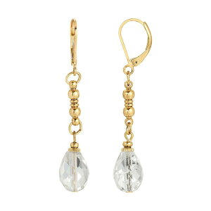 yz 1928 fB[X sAXECO ANZT[ 1928 Gold Tone Simulated Crystal Linear Drop Earrings Gold Tone Clear