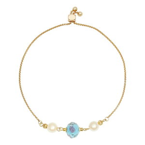 yz 1928 fB[X uXbgEoOEANbg ANZT[ 1928 Gold Tone Simulated Crystal Olivine Flower and Simulated Pearl Bracelet Blue