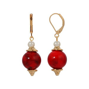 1928 fB[X ANZT[ sAXECO 1928 Marbled Beadrop Earrings Red bh