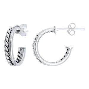 Aleure Precioso ���f�B�[�X �A�N�Z�T���[ �s�A�X�E�C�������O Aleure Precioso Sterling Silver Double Polished & Twisted Hoop Earringsterling Silver �V���o�[