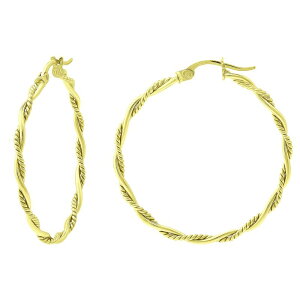 Aleure Precioso ���f�B�[�X �A�N�Z�T���[ �s�A�X�E�C�������O Aleure Precioso Sterling Silver Twist Wrap Hoop Earrings Gold Tone �S�[���h