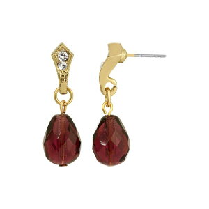 1928 fB[X ANZT[ sAXECO 1928 Gold Tone Dark Purple Drop Earrings Purple p[v