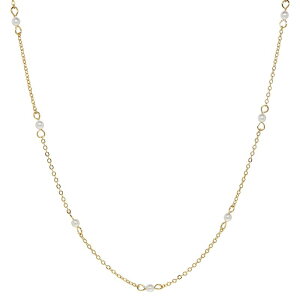 yz 1928 fB[X lbNXE`[J[Ey_ggbv ANZT[ 1928 Gold Tone Simulated Pearl Station Chain Necklace White
