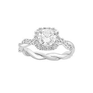 �v�������[�Y ���f�B�[�X �A�N�Z�T���[ �����O PRIMROSE Fine Silver Plated Round Cubic Zirconia Twisted Band Ring Silvertone White �z���C�g