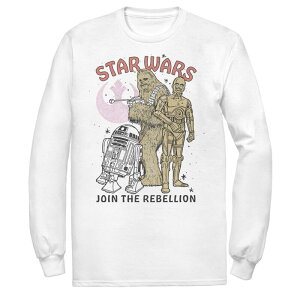 yz X^[ EH[Y Y TVc gbvX Men's Star Wars Chewbacca R2-D2 C-3PO Join The Rebellion Tee White