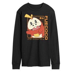 【送料無料】 ライセンス キャラクター メンズ Tシャツ トップス Men's Pokemon Fuecoco Stats Long Sleeve Graphic Tee Black