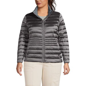 yz YGh fB[X WPbgEu] AE^[ Plus Size Lands' End Wanderweight Packable Down Jacket Gunmetal Shine