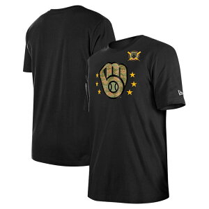 �j���[�G�� �����Y �g�b�v�X T�V���c Men's New Era Black Milwaukee Brewers 2024 Armed Forces Day T-Shirt Brw Black �u���b�N
