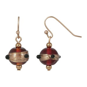 1928 fB[X ANZT[ sAXECO 1928 Copper Tone Brown Bead Wire Drop Earrings Brown uE
