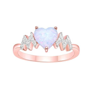 Gemminded ���f�B�[�X �A�N�Z�T���[ �����O Gemminded 2 Micon 18K Rose Gold Plated Sterling Silver Lab-Created Opal & Lab-Created White Sapphire Ring Rose Tone �z���C�g