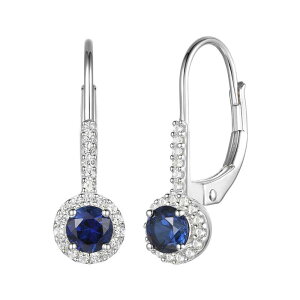 Aufbh fB[X ANZT[ sAXECO Unbranded Rhodium-Plated Lab-Created Sapphire Stud Earringsterling Tt@CA