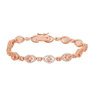 yz Aufbh fB[X uXbgEoOEANbg ANZT[ 14k Rose Gold Over Silver Pink Quartz Doublet & Lab-Created White Sapphire Bracelet Rose Tone