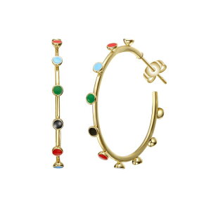 �A���u�����f�b�h ���f�B�[�X �A�N�Z�T���[ �s�A�X�E�C�������O Unbranded Gold Tone Multi-Color Enamel C-Hoop Earrings Gold Tone �S�[���h