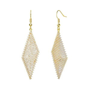 Aufbh fB[X ANZT[ sAXECO bV Unbranded 14k Gold Over Silver Cubic Zirconia Mesh Dangle Drop Earrings Gold Tone S[h