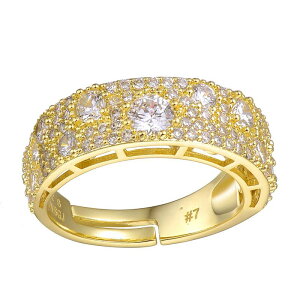 yz Aufbh fB[X O ANZT[ Gold Tone Cubic Zirconia & Diamond Accent Pave Band Ring Gold Tone