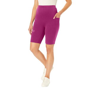 �E�[�}�� �E�B�Y�C�� ���f�B�[�X �{�g���X �n�[�t�p���c�E�V���[�c �v���X�T�C�Y Woman Within Women's Plusize Pocket Bike Short Raspberry