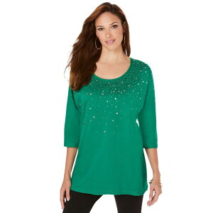 ���A�}���Y ���f�B�[�X �g�b�v�X T�V���c Roaman's Three-quarter Sleevembellished Tunic Midnight Vine