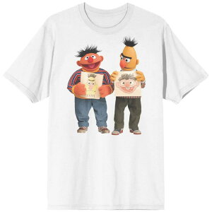 yz CZX LN^[ Y TVc gbvX Men's Sesame Street Bert And Ernie Short Sleeve Graphic Tee White