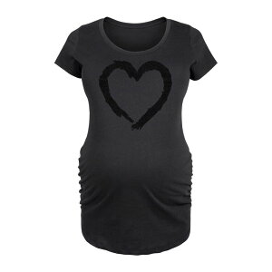 yz CZX LN^[ fB[X TVc gbvX Maternity Paintbrush Stroke Heart Sparkle Graphic Tee Black