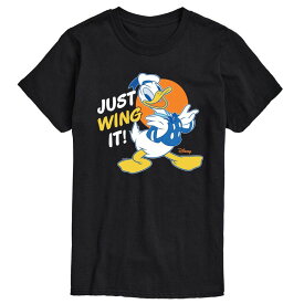 【送料無料】 ディズニー メンズ Tシャツ トップス Disney's Mickey Mouse & Friends Donald Duck Men's Just Wing It Graphic Tee Black